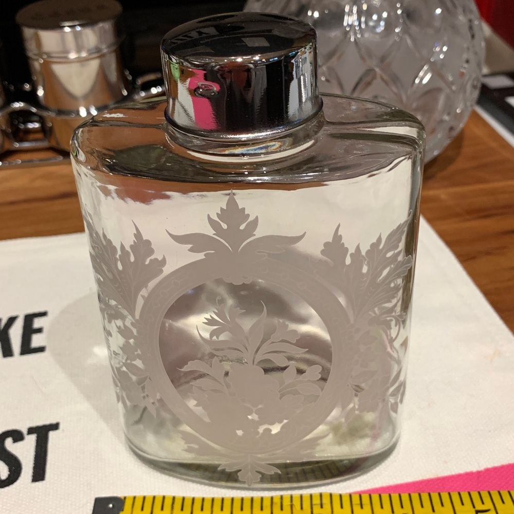 Vintage Jay Willfred for Andrea by Sadek Made in Portugal Etched Floral Bottle